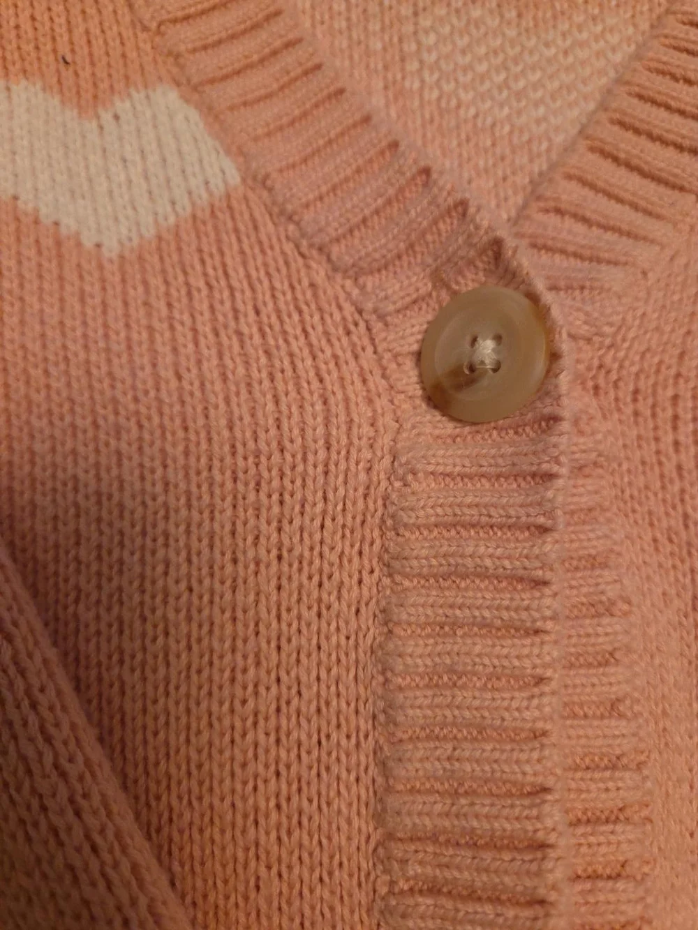 Old Navy Girls XL 14-16 Pink Heart Cardigan 100% Cotton Cropped Sweater